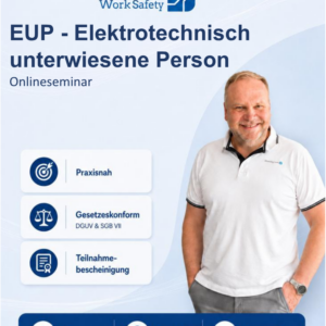 Elektrotechnisch unterwiesene Person – EuP Onlineseminar gemäß DIN VDE 0100, DIN VDE 0105 und DGUV Vorschrift 3 am 17.11.2026