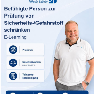 E-Learning zur Befähigten Person zur Prüfung von Sicherheits-/Gefahrstoffschränken gemäß § 2 Abs. 6 BetrSichV - Start jederzeit möglich!