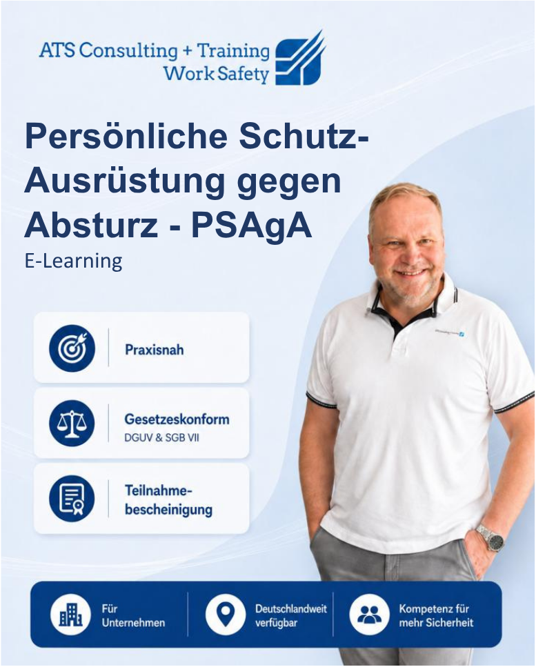 E-Learning - PSAgA Schulung – Persönliche Schutzausrüstung gegen Absturz gemäß DGUV Regel 112-198 - Start jederzeit möglich!